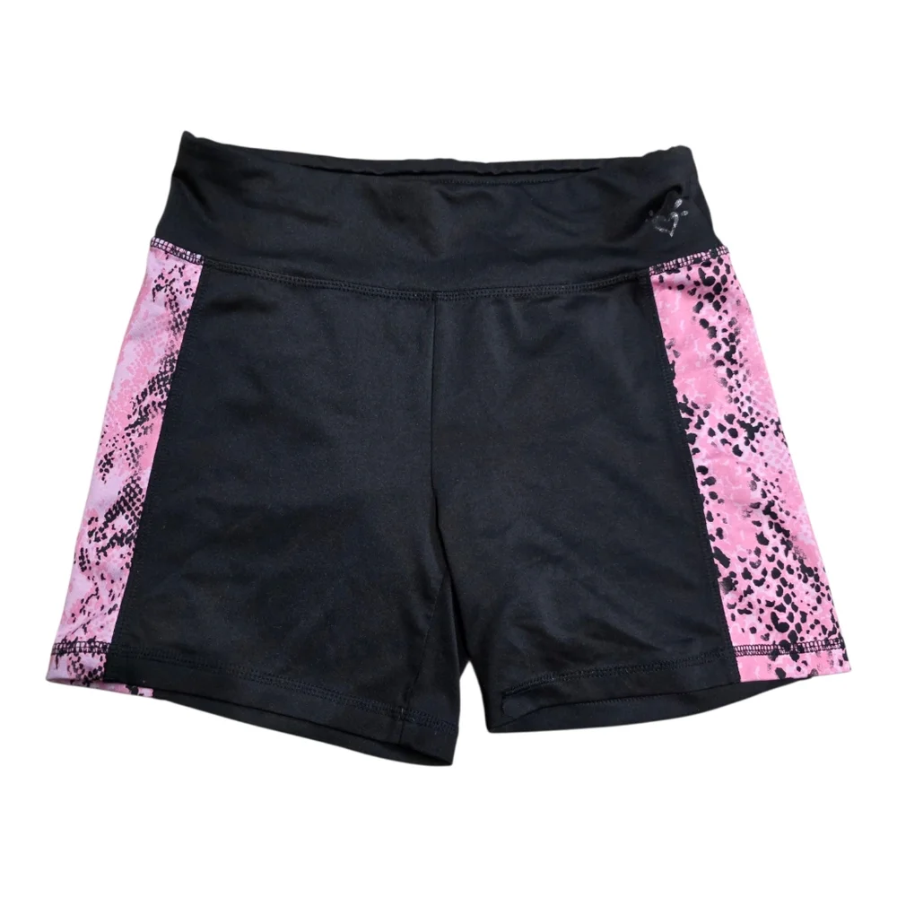 Justice Girl's Volleyball Bkack And Pink Shorts Size 14